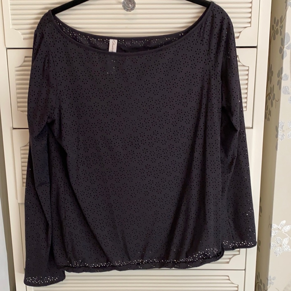 Denise Cronwall black eyelet top
